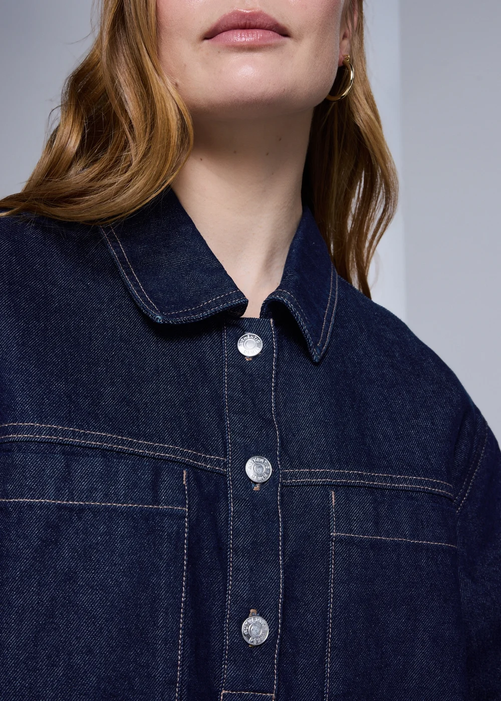 Denim Pocket Mini Dress - 8 Image 3