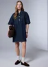 Denim Pocket Mini Dress - 8 Image 1
