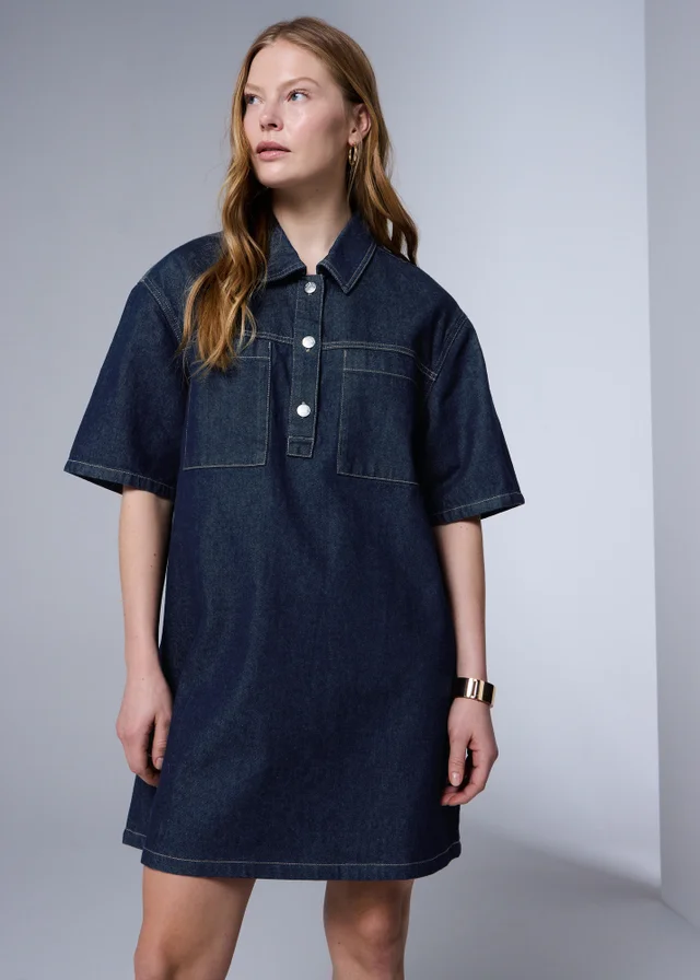 Denim Pocket Mini Dress