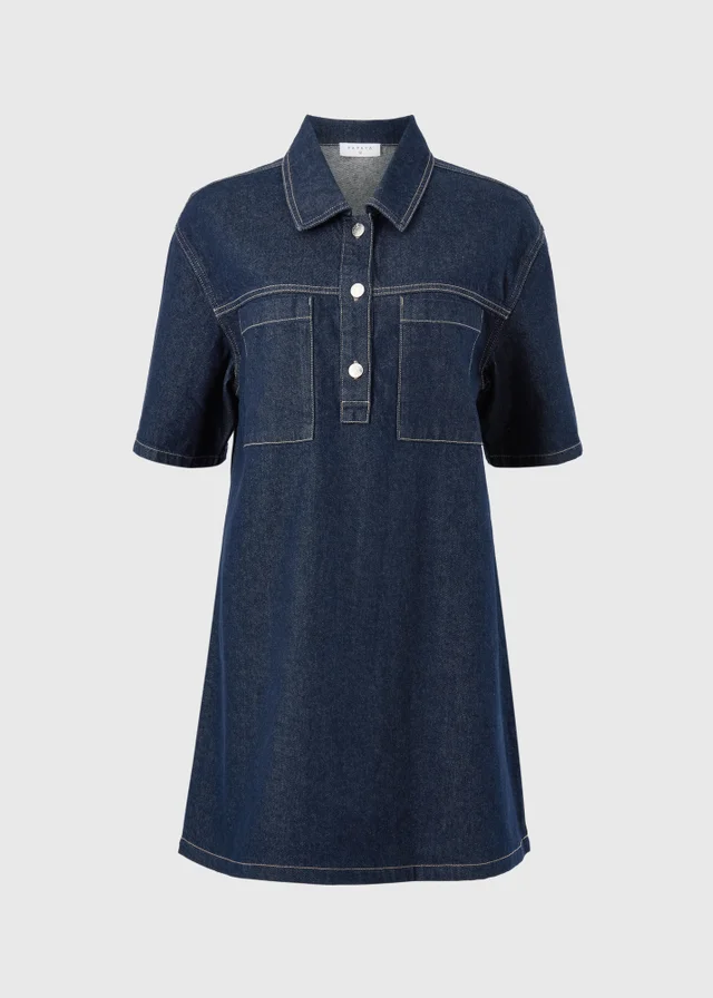 Denim Pocket Mini Dress