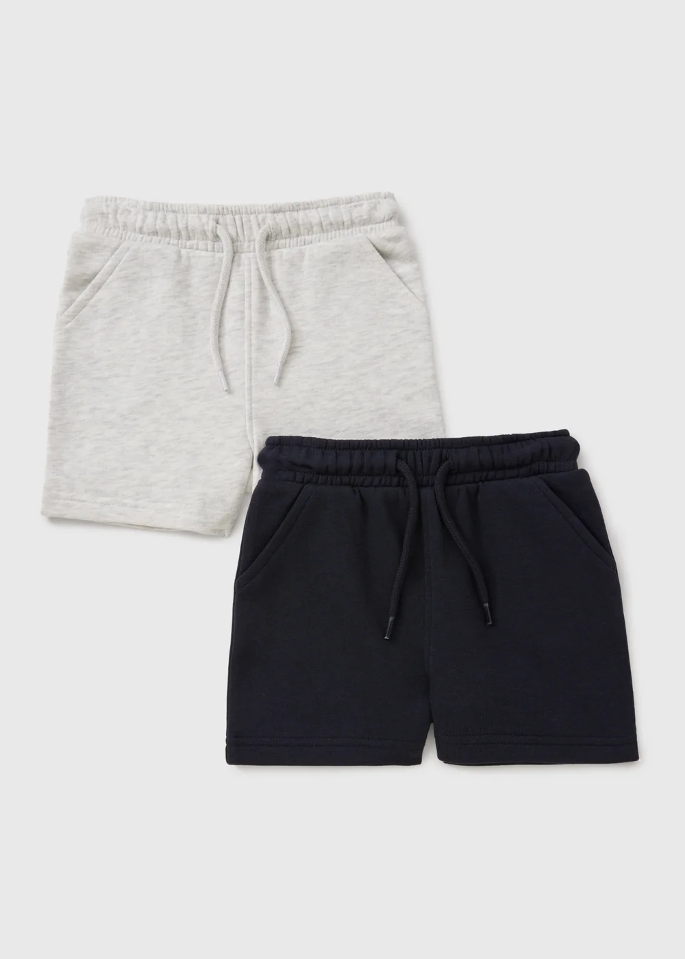 2 Pack Boys Navy & Grey Jogger Shorts (1-7yrs) - Age 4 - 5 Years Image 1