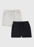 2 Pack Boys Navy & Grey Jogger Shorts (1-7yrs) - 1 to 1 half years Image 1