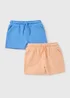 2 Pack Boys Blue & Orange Jogger Shorts (1-7yrs) - 1 to 1 half years Image 1