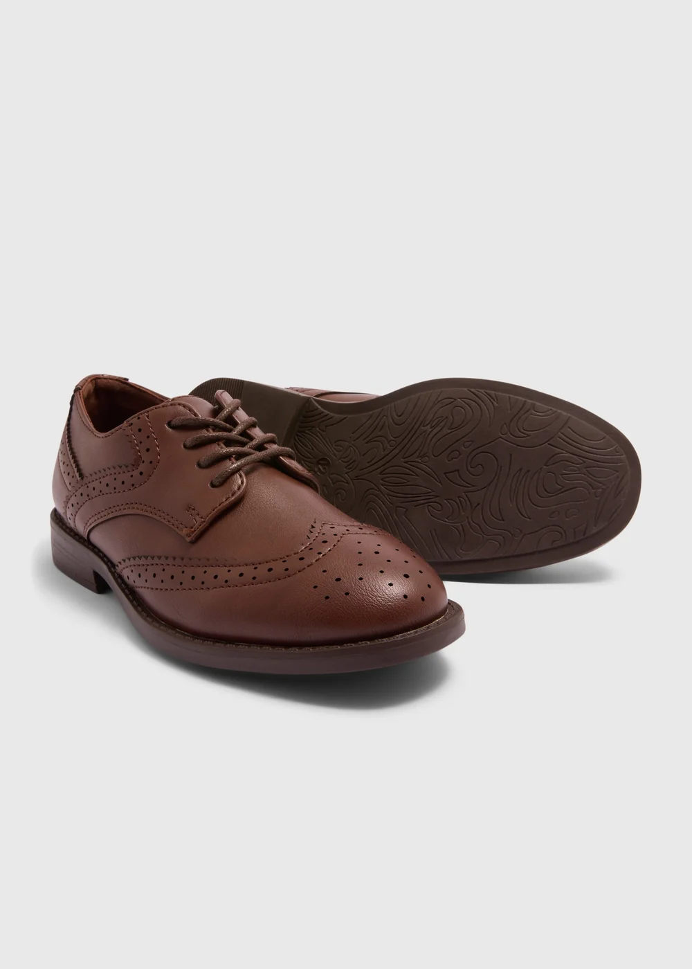 Boys Tan Formal Brogue Shoes (Younger 8-Older 2) - Size 8 infants Image 2