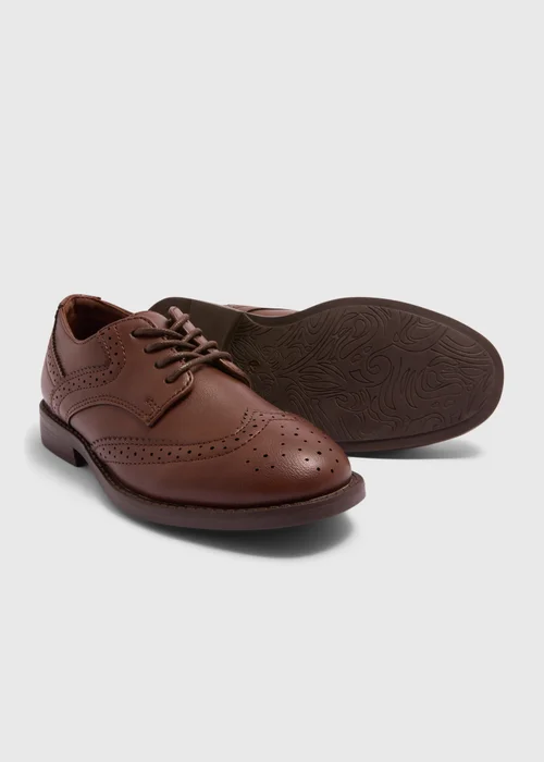 Boys Tan Formal Brogue Shoes (Younger 8-Older 2) - Size 8 infants Image 2