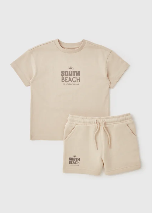 Boys Tan South Beach Top & Short Set (1-7yrs) - 1 to 1 half years Image 1