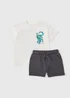 Boys Charcoal Crocodile Top & Short Set (1-7yrs) - 1 to 1 half years Image 1