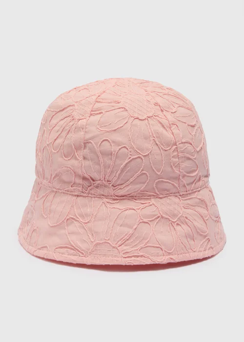 Baby Pink Floral Hat (Newborn-24mths) - Up to 1 Month Image 1