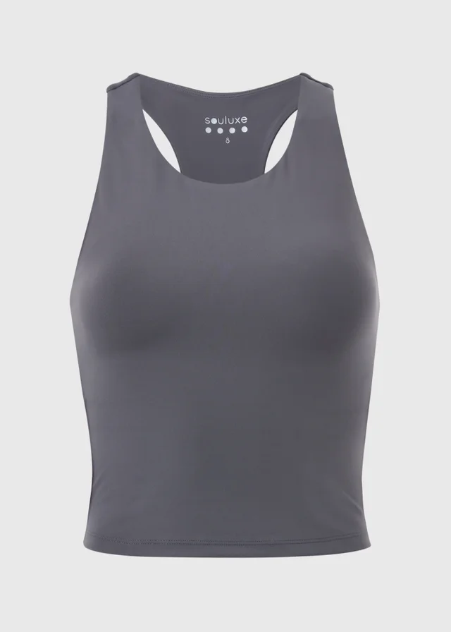 Souluxe Grey Racer Back Sports Vest Top