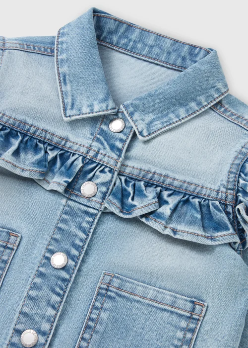 Girls Light Wash Frill Denim Jacket (1-7yrs) - 1 to 1 half years Image 2