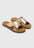 Soleflex Gold Cross Strap Sandals - Size 3 Image 1