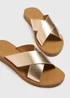Soleflex Gold Cross Strap Sandals - Size 3 Image 2