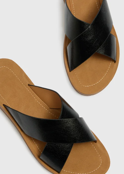 Soleflex Black Cross Strap Sandals - Size 3 Image 2