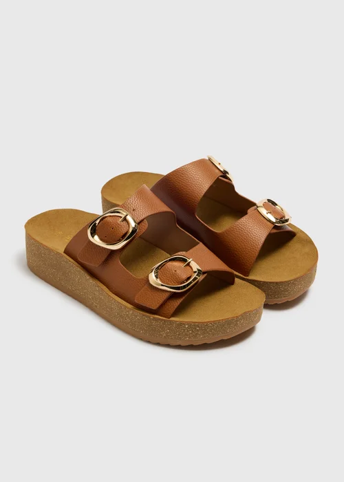 Soleflex Tan Flexi Footbed Sandals - Size 3 Image 1