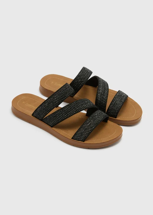 Soleflex Black Asymmetric Sandals - 7 Image 1