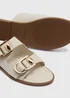 Stone Double Strap Buckle Sandals - 3 Image 2