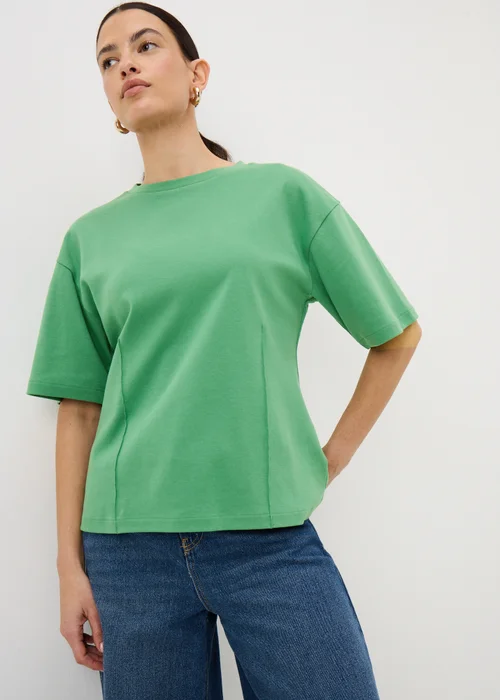 Green Seam Detail Top - Size 8 Image 1