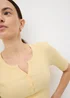 Yellow Short Sleeve Henley T-Shirt - Size 8 Image 1