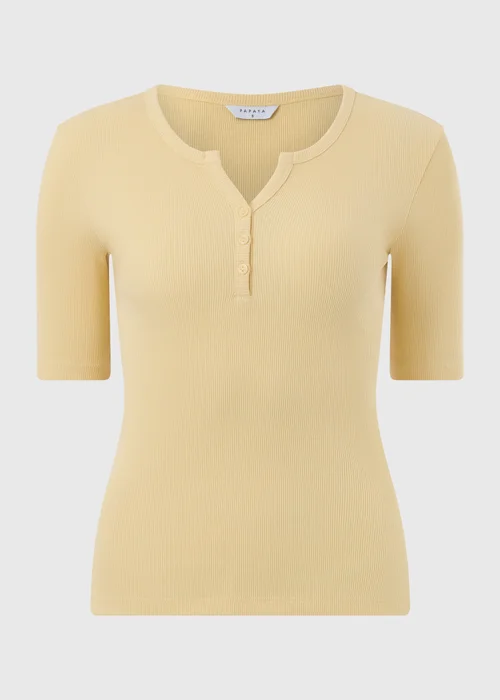 Yellow Short Sleeve Henley T-Shirt - Size 8 Image 2