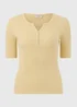 Yellow Short Sleeve Henley T-Shirt - Size 8 Image 2