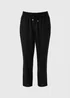 Black Linen Blend Tapered Trousers - Size 8 Image 1