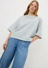 Blue Stripe Boxy T-Shirt - Small Image 1