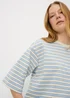 Blue Stripe Boxy T-Shirt - Small Image 3