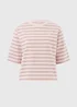 Pink Stripe Boxy T-Shirt - Small Image 4