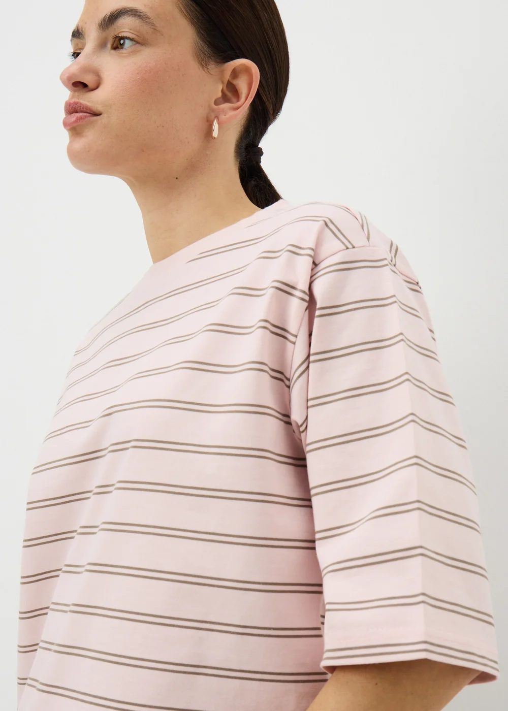 Pink Stripe Boxy T-Shirt - Medium Image 3