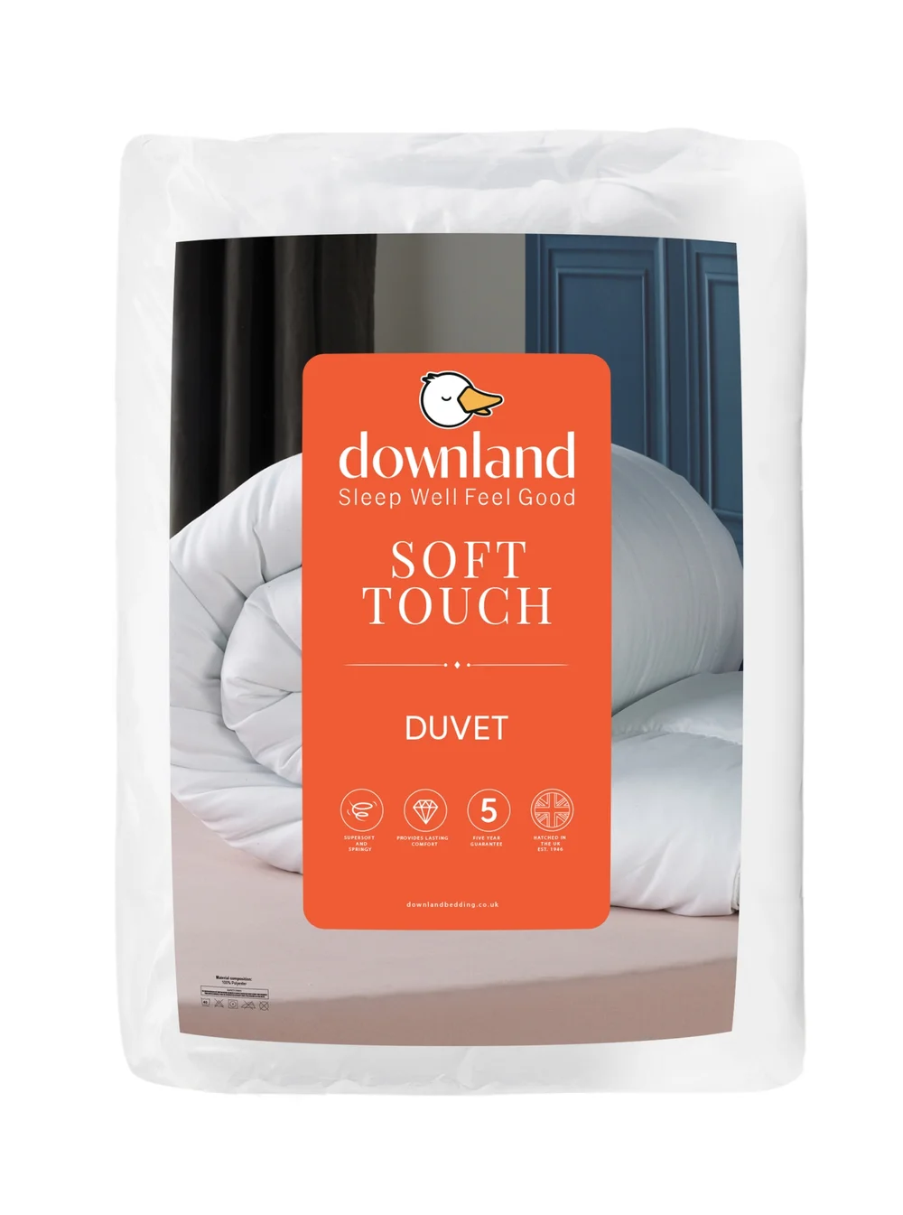 Downland Soft Touch White 13.5 Tog Duvet - Double Image 1