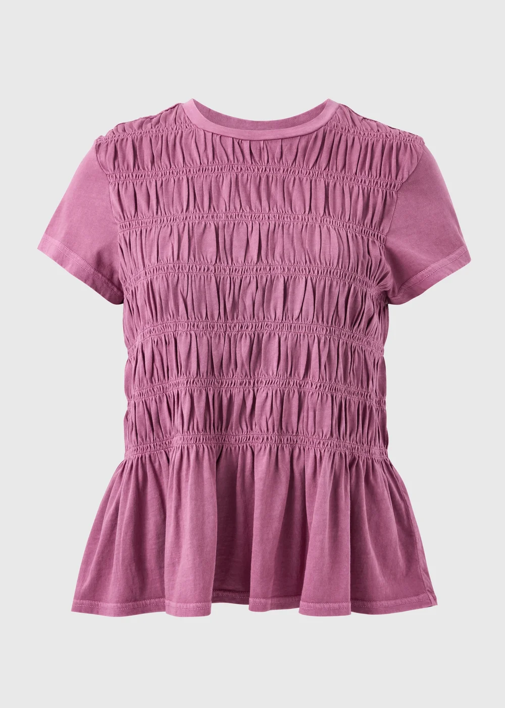 Raspberry Acid Wash Shirred Top - Size 8 Image 1