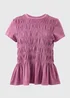 Raspberry Acid Wash Shirred Top - Size 8 Image 1