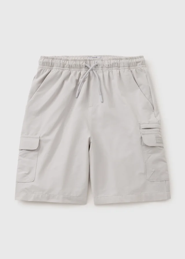 Boys Grey Tech Cargo Shorts (7-15yrs)