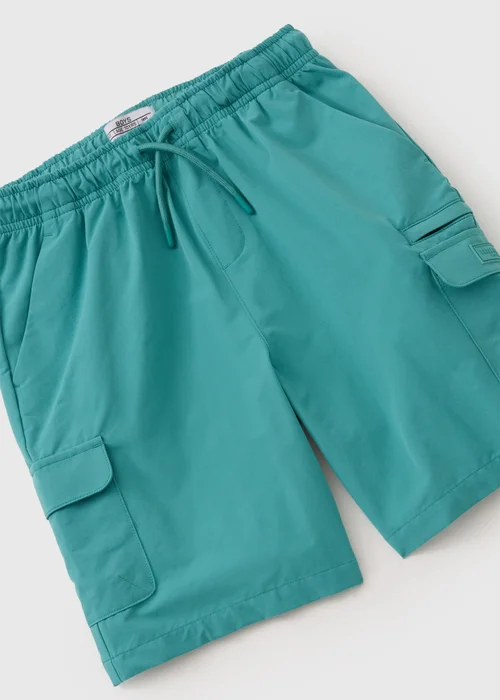 Boys Teal Tech Cargo Shorts (7-15yrs) - Age 14 Years Image 2