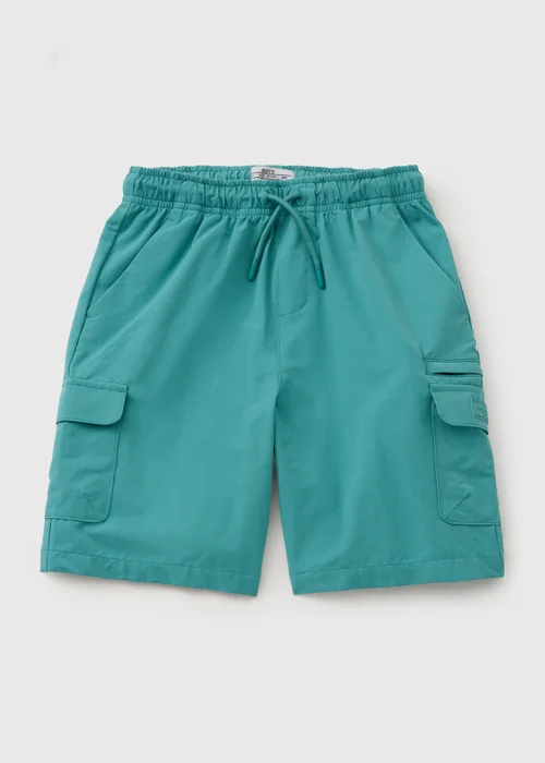 Boys Teal Tech Cargo Shorts (7-15yrs) - Age 14 Years Image 1