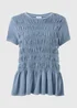 Blue Acid Wash Shirred Top - Size 8 Image 1