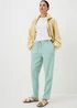 Chambray Green Linen Blend Tapered Trousers - Size 8 Image 1