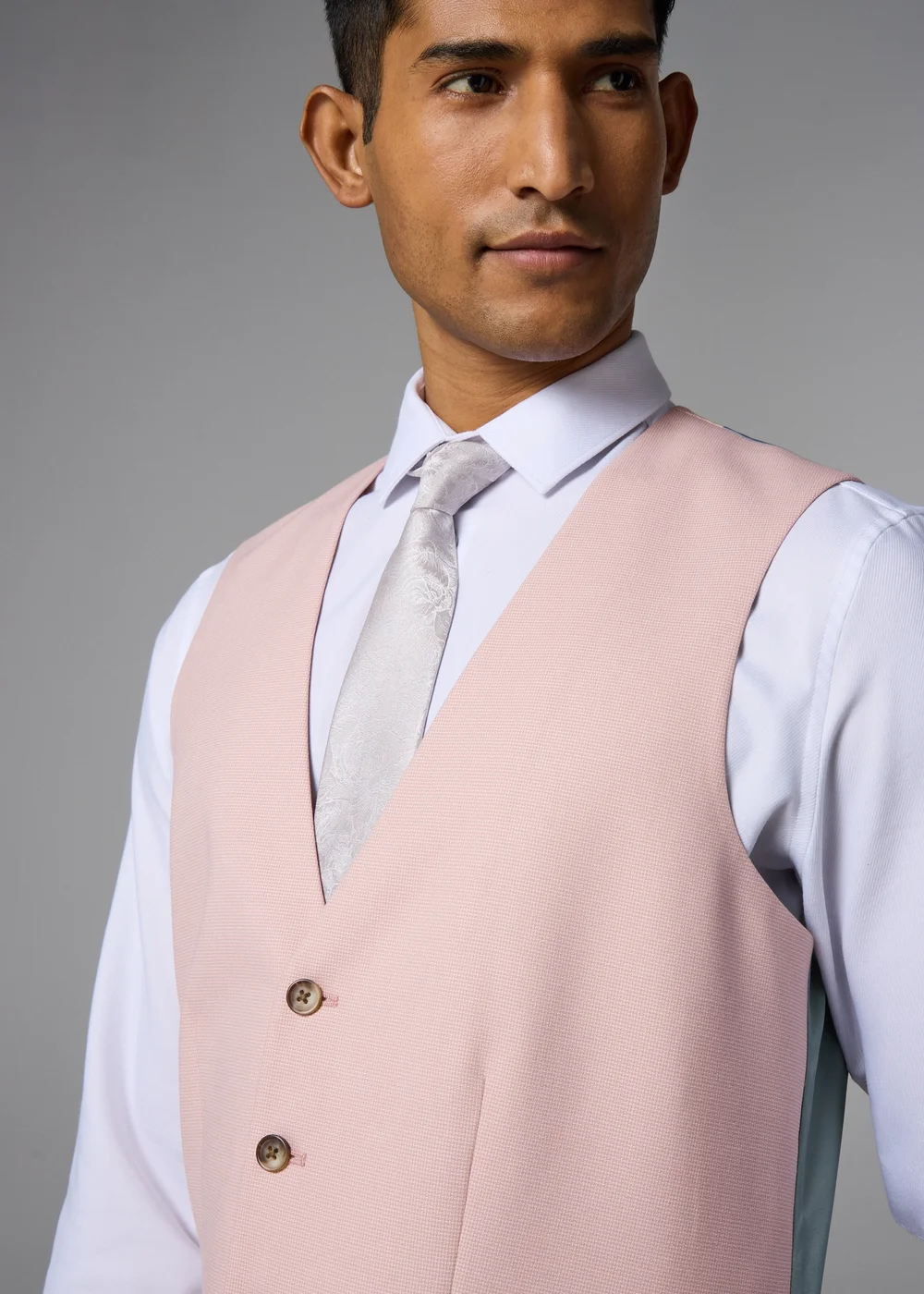 Taylor & Wright Rosewood Pink Slim Fit Suit Waistcoat - Extra small Image 3