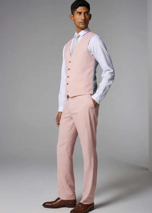 Taylor & Wright Rosewood Pink Slim Fit Suit Waistcoat - Extra small Image 2
