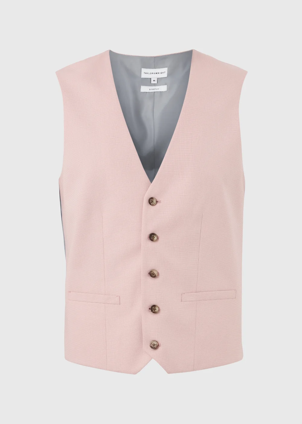 Taylor & Wright Rosewood Pink Slim Fit Suit Waistcoat - Extra small Image 5