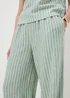 Green Stripe Linen Wide Leg Co Ord Trousers - Size 08 29 leg Image 2