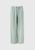 Green Stripe Linen Wide Leg Co Ord Trousers - Size 08 29 leg Image 4
