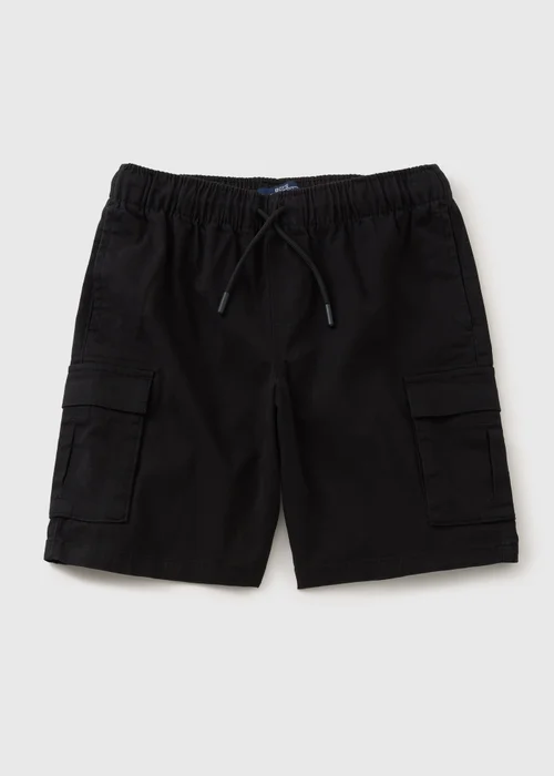 Boys Black Cargo Shorts (7-15 Years) - Age 7 Years Image 1
