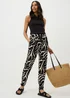 Black Zebra Print Harem Trousers - Size 8 Image 1