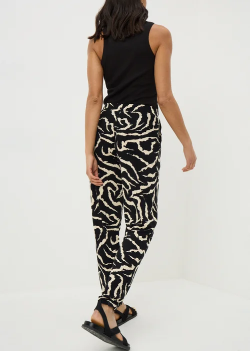 Black Zebra Print Harem Trousers - Size 8 Image 2