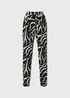 Black Zebra Print Harem Trousers - Size 8 Image 4
