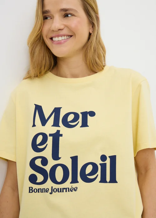 Yellow Mer et Soliel Graphic T-Shirt - Small Image 2