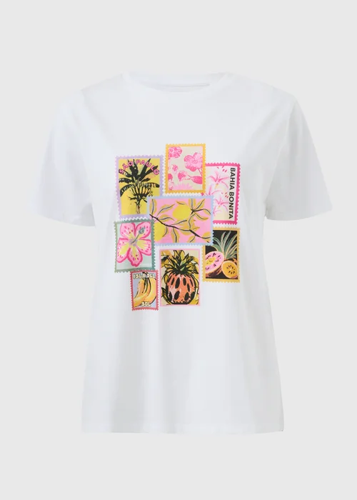 White Postcard Graphic T-Shirt - Small Image 4