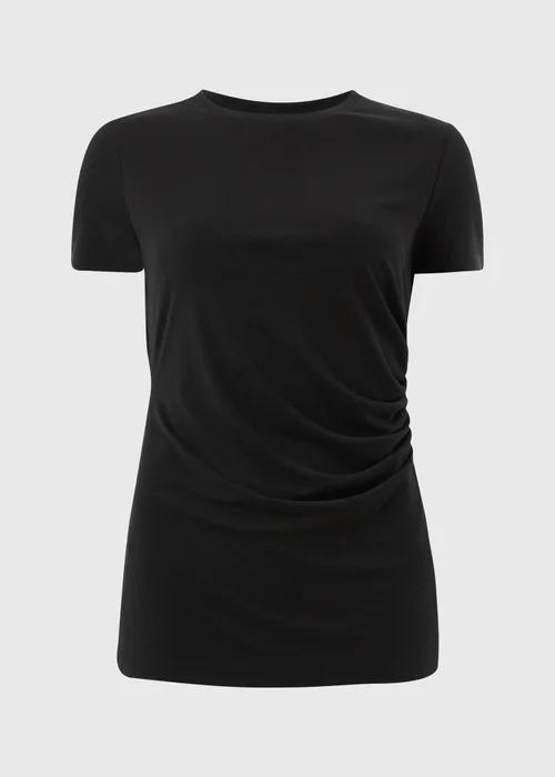 Black Short Sleeve Drape T-Shirt - Size 8 Image 4
