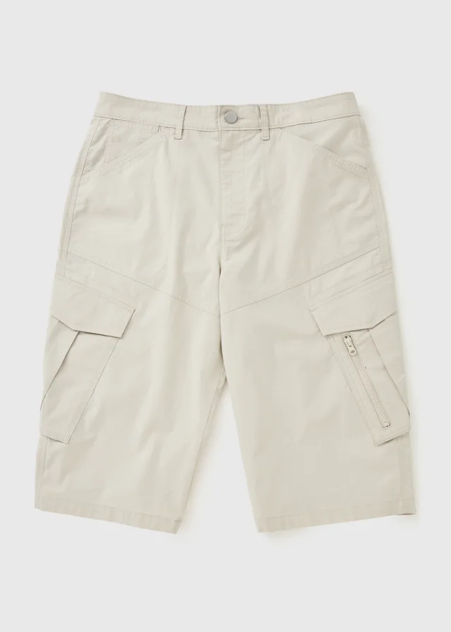 Bone 3/4 Length Cargo Shorts